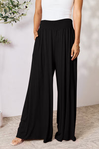 Double Take Smocked Wide Leg Pants