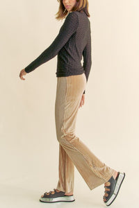 Elastic Waist Knit Flare Pants