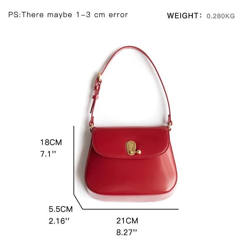 Luxury Retro Saddle Bag | Genuine Leather Brown Handbag