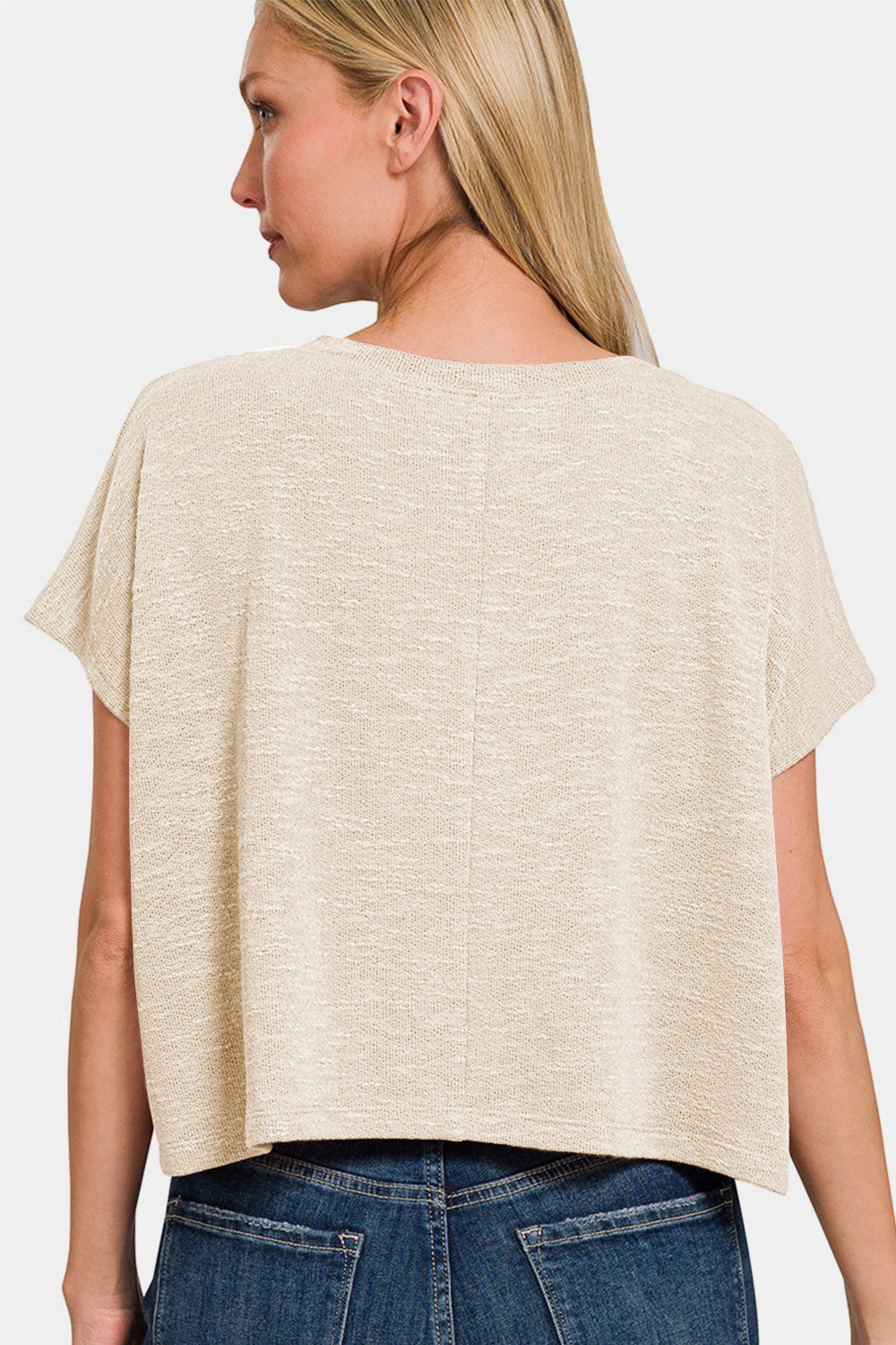 Zenana V-Neck Short Sleeve Crop T-Shirt