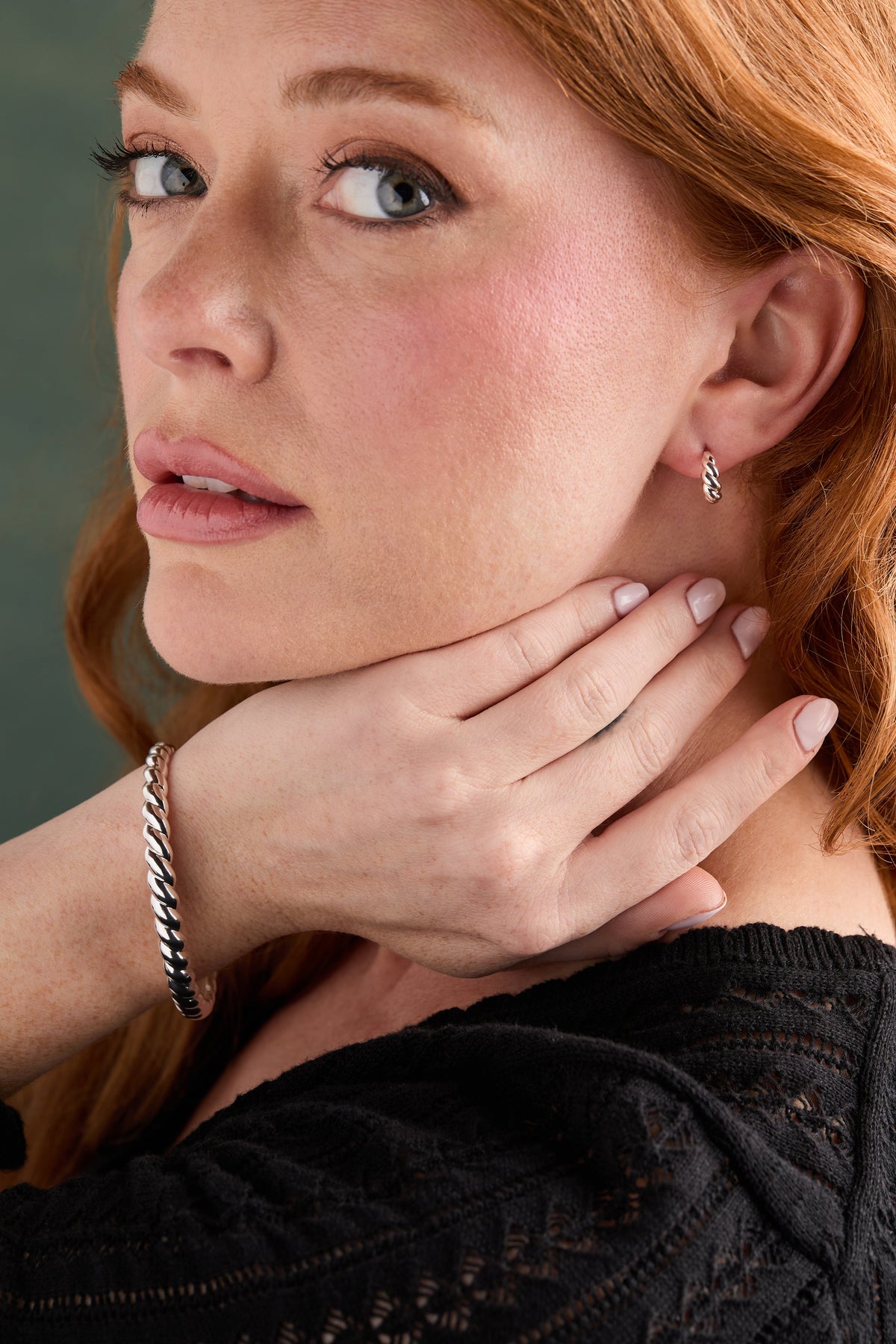 Puffy Rope Textured Huggie Hoop Earring