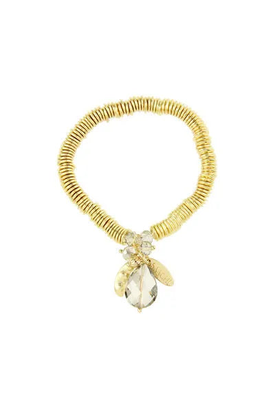 SAACHI Pea Pod Bracelet featuring delicate green and gold accents, stylish jewelry accessory for everyday wear