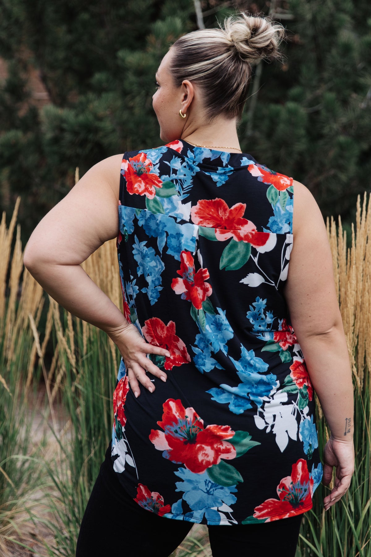 Light pink sleeveless blouse by Ave Shops, A Rose By Any Other Name, with a relaxed fit and floral design, perfect for casual wear.