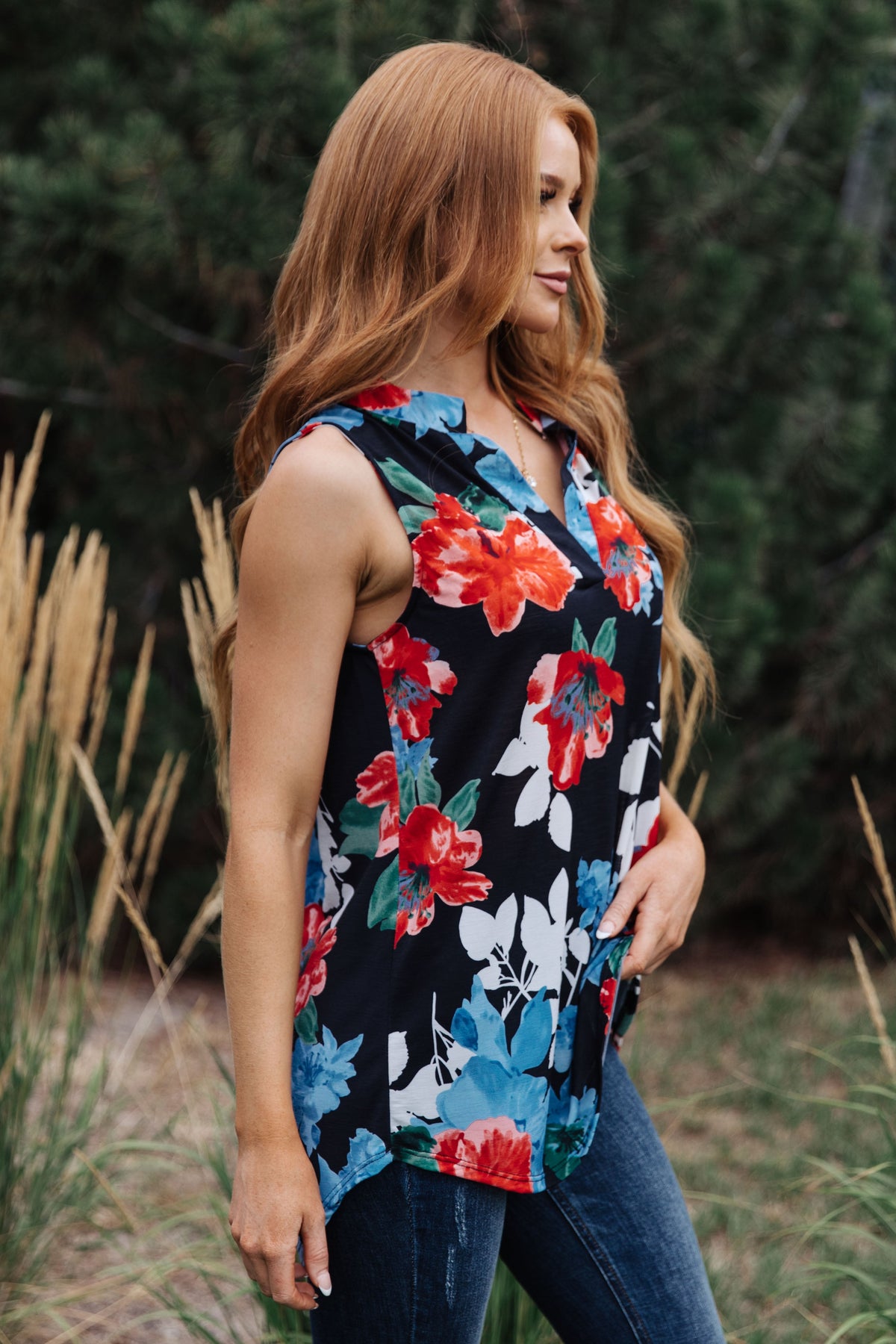 Rose-colored sleeveless blouse from Ave Shops, featuring a relaxed fit and stylish design, perfect for casual or semi-formal wear.