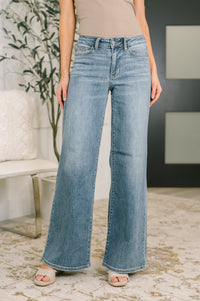 Adrian Mid Rise Retro Wide Leg Jeans