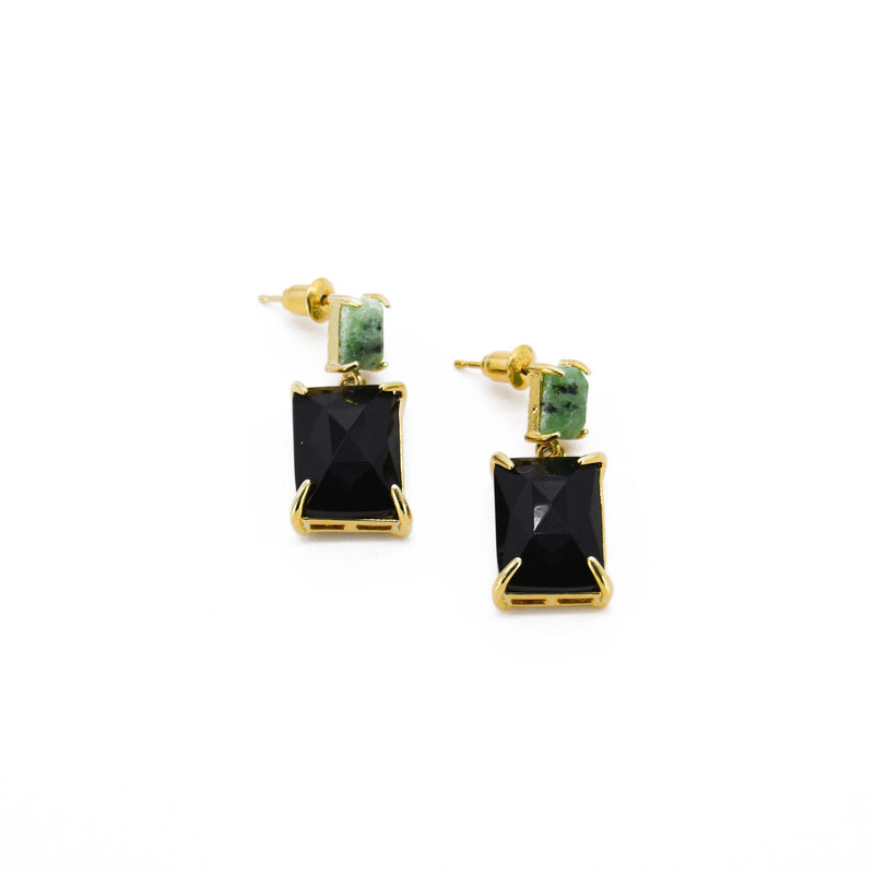 Jet Black Gemstone Earring