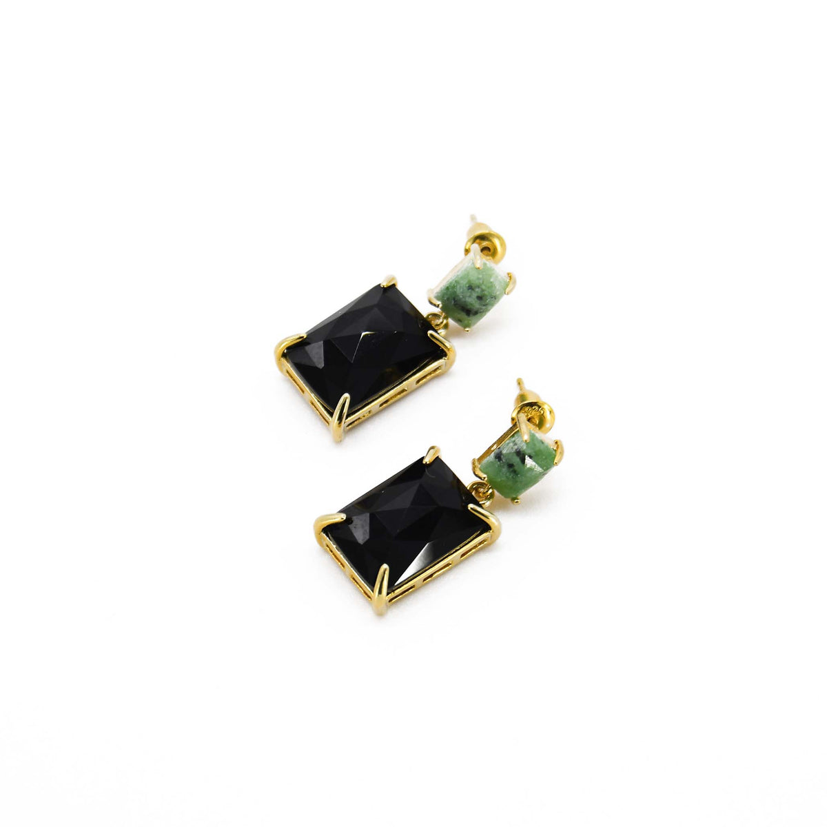 Jet Black Gemstone Earring