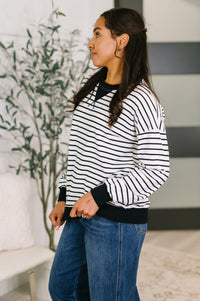 Almost Therapeutic Drop Shoulder Pullover in White and Black - The GlamBox Jewels Boutique
