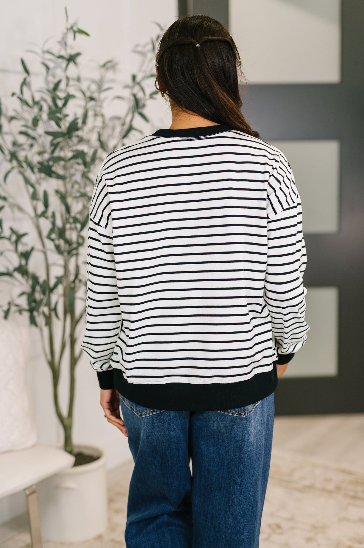 Almost Therapeutic Drop Shoulder Pullover in White and Black - The GlamBox Jewels Boutique