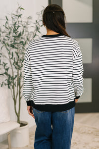 Almost Therapeutic Drop Shoulder Pullover in White and Black - The GlamBox Jewels Boutique