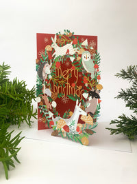 Animal Wreath Lasercut Christmas Card