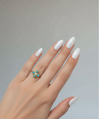 Turquoise Pearl Glory Cross Ring