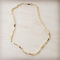 Matte Gold Large Chain Link Layering Necklace 255n