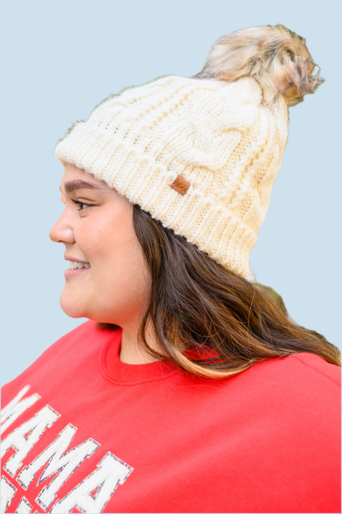 Cable Knit Cuffed Beanie