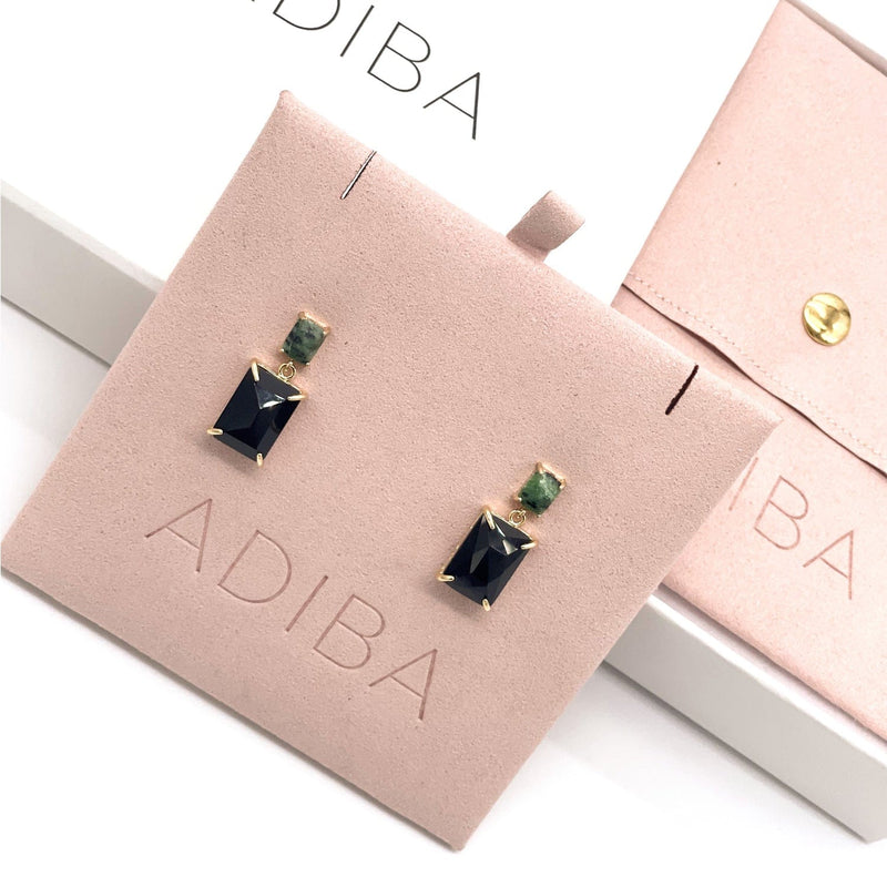 Jet Black Gemstone Earring