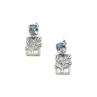 Natural Blue Topaz Branch Earring
