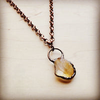 Long Copper Necklace with Genuine Citrine Copper Pendant 255g