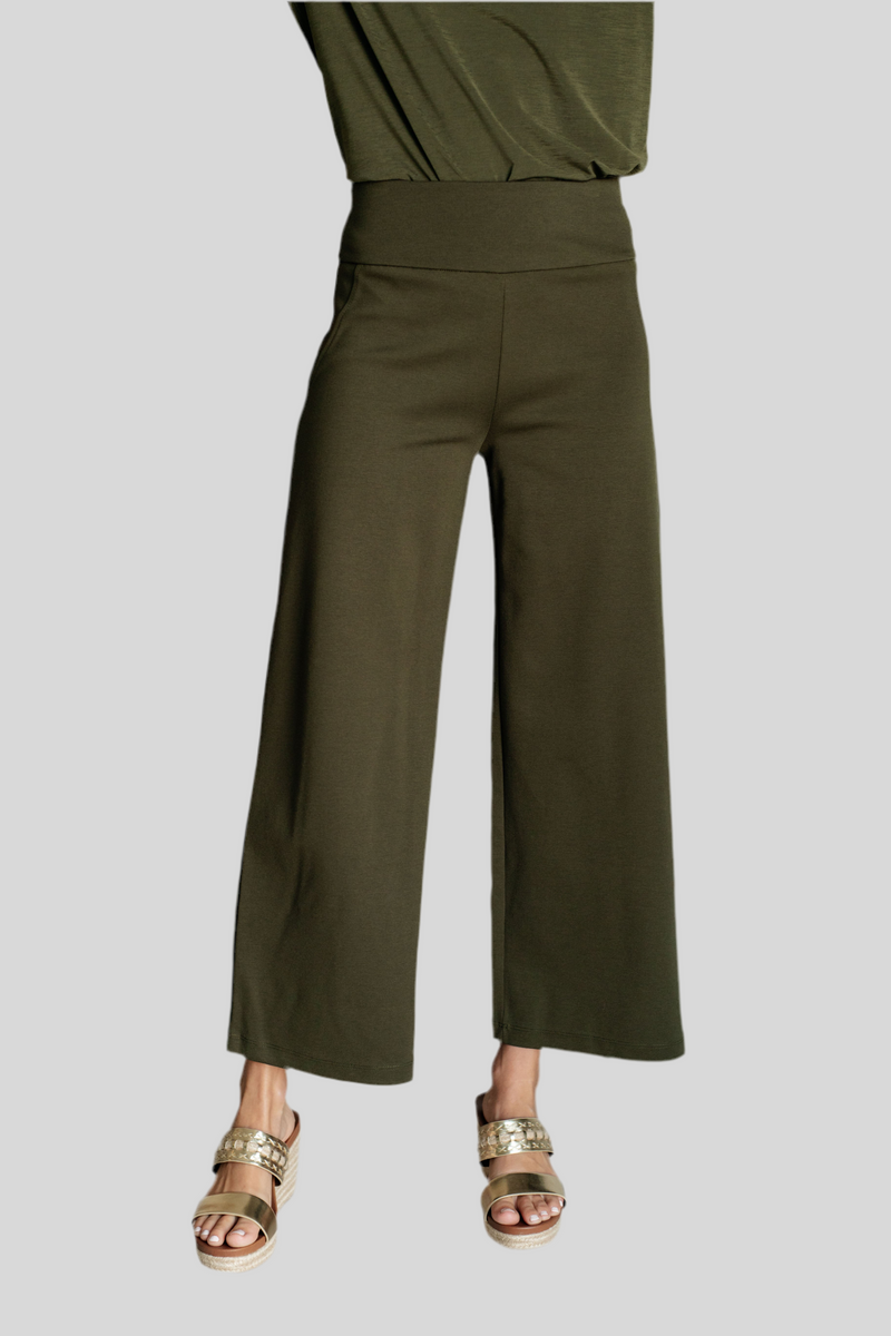 Magic Wide Leg Crop Pants in Olive