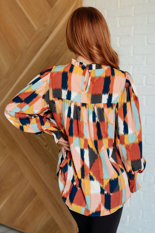 Call It What It Is Mod Print Blouse