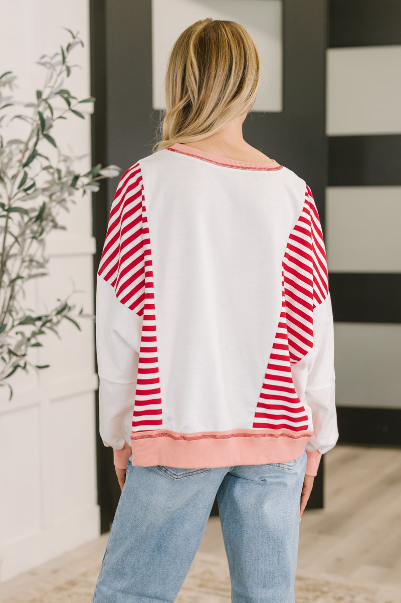 Candy Stripes & Chill Sweatshirt
