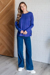 Casual Tuesday Ribbed Knit Sweater in Bright Blue