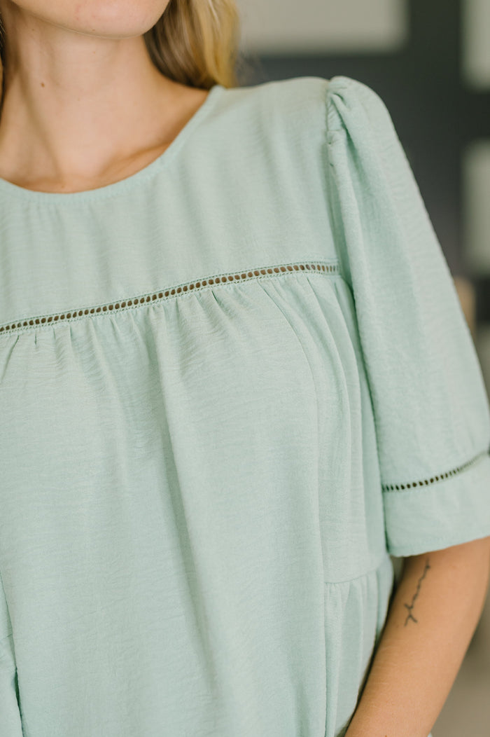Crinkle woven blouse from Ave Shops featuring a relaxed fit, long sleeves, and a stylish, textured design for casual or office wear.