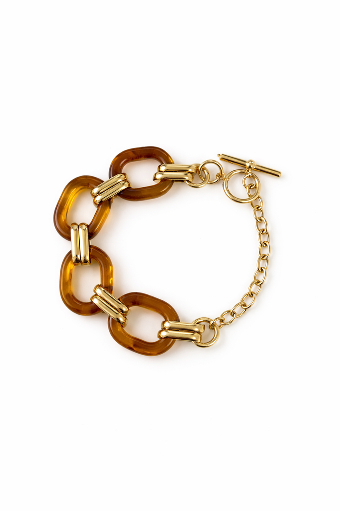 Brown Acrylic Chain Bracelet - The GlamBox Jewels Boutique
