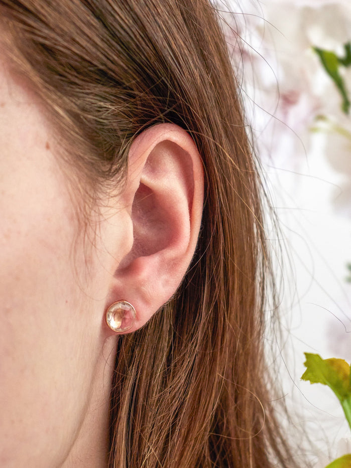 Pebble Stud Earrings - Rose Gold