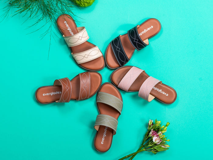 ELIZA Black Slip on Sandals