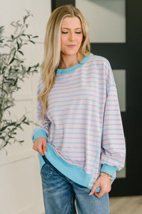 Color Clash Drop Shoulder Long Sleeve - The GlamBox Jewels Boutique