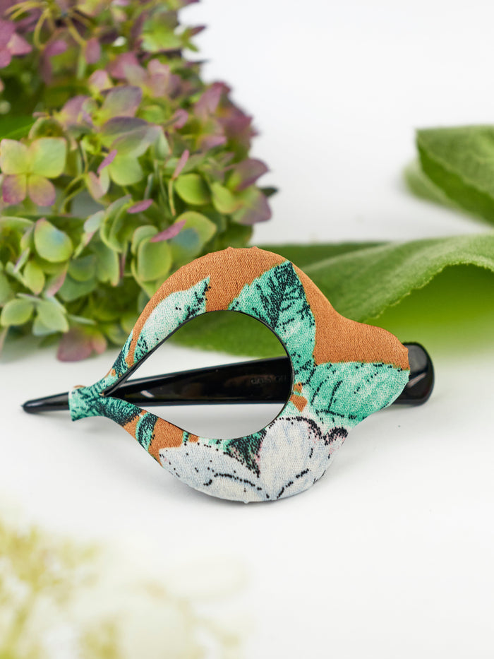 Copper Floral Arc Hair Clip