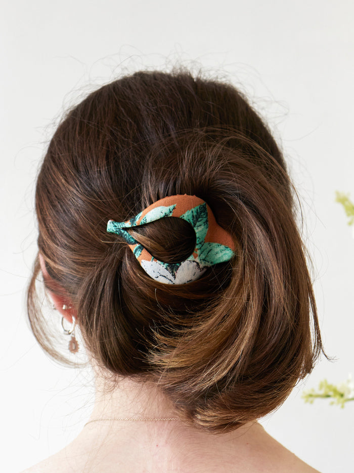 Copper Floral Arc Hair Clip