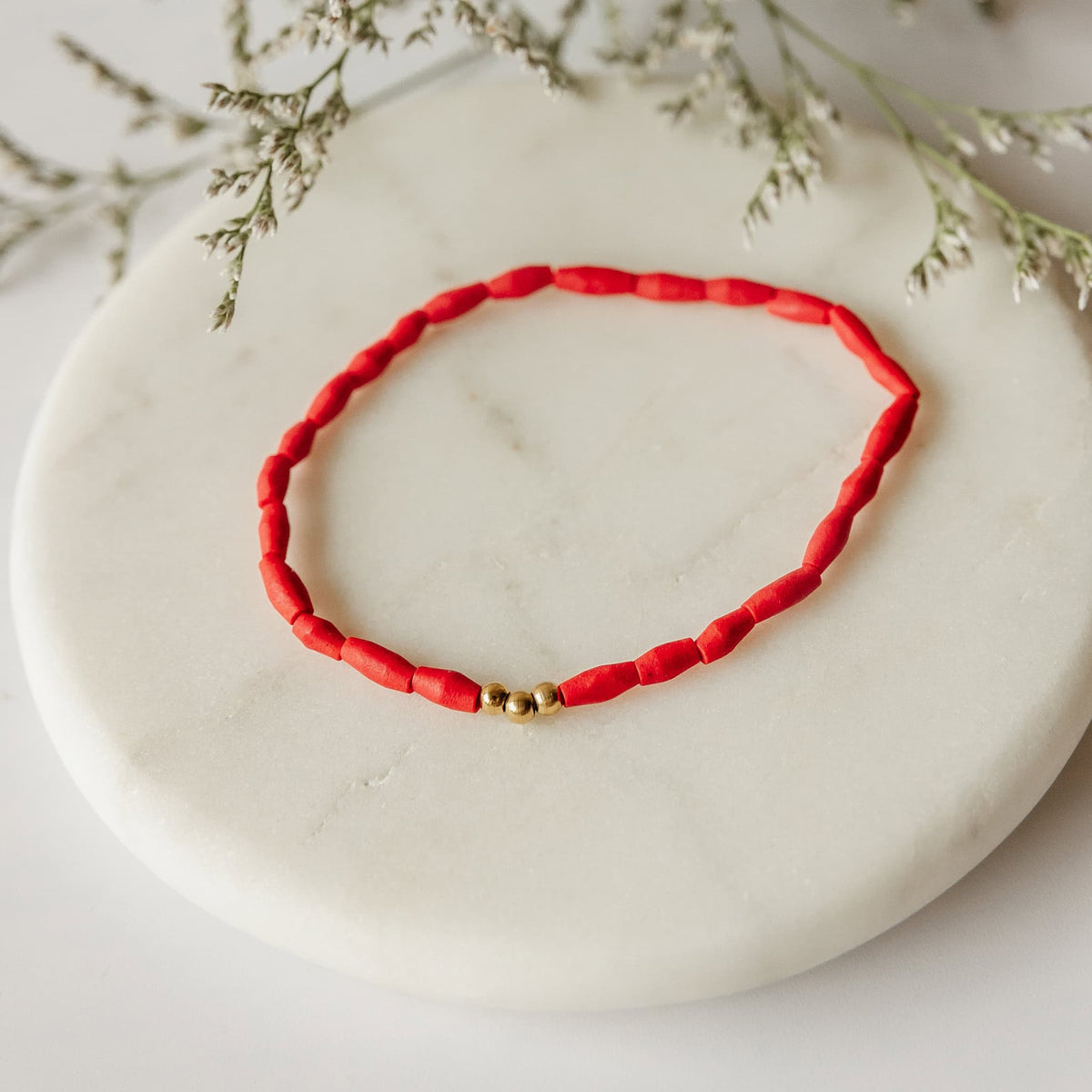 Pulsera de coral rojo