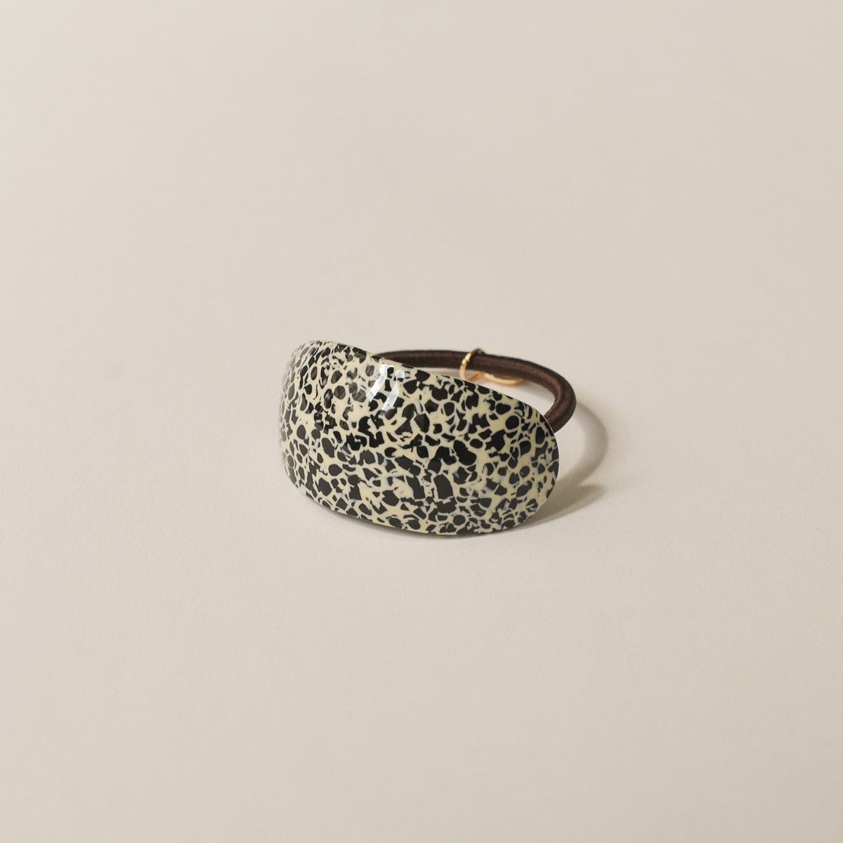 Curved Oval Resin Ponytail Hair Tie | Leopard Print