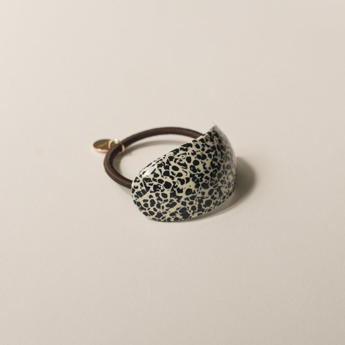 Curved Oval Resin Ponytail Hair Tie | Leopard Print