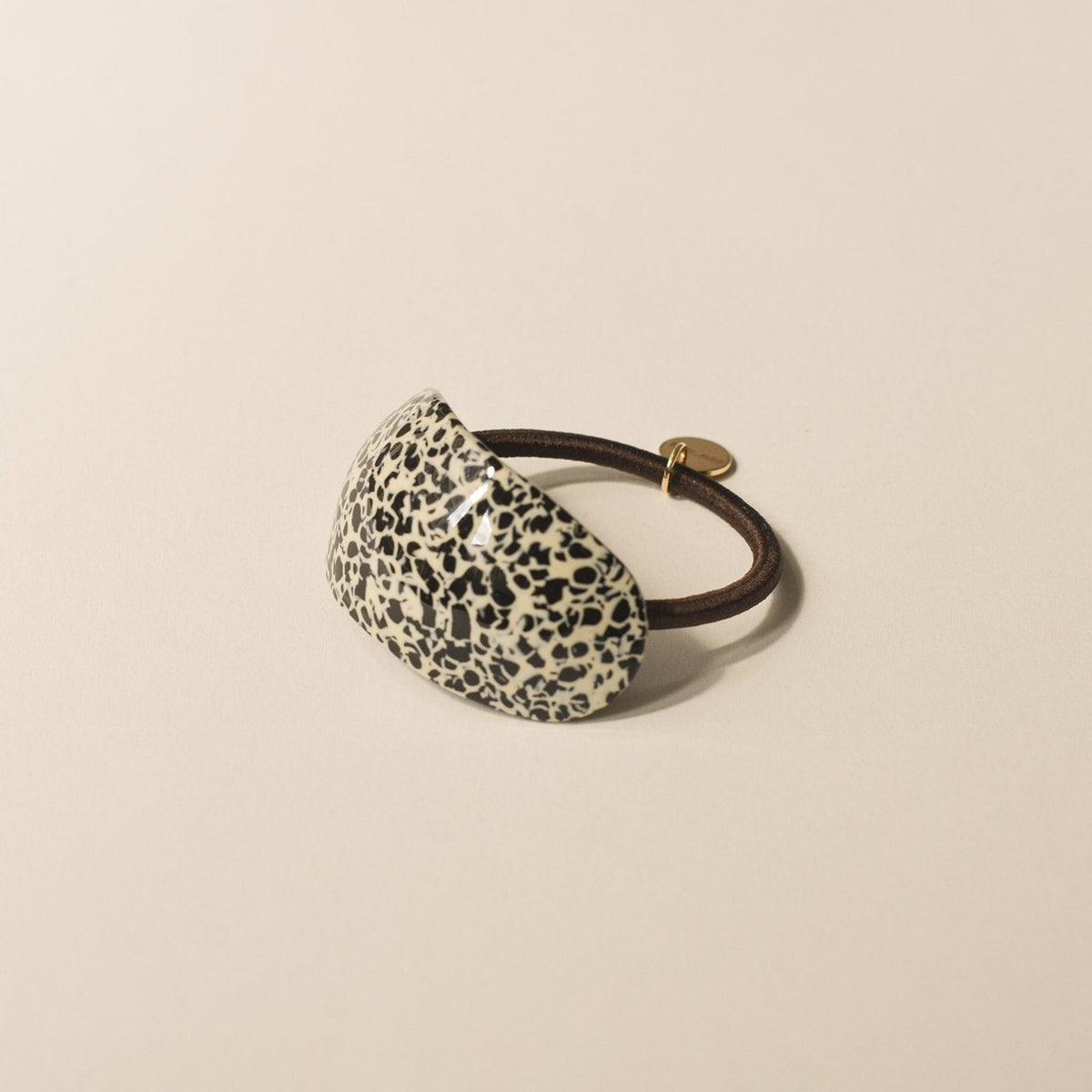 Curved Oval Resin Ponytail Hair Tie | Leopard Print