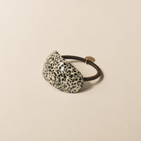 Curved Oval Resin Ponytail Hair Tie | Leopard Print