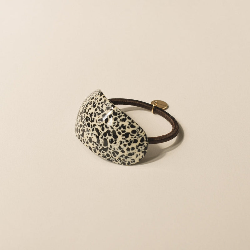 Curved Oval Resin Ponytail Hair Tie | Leopard Print