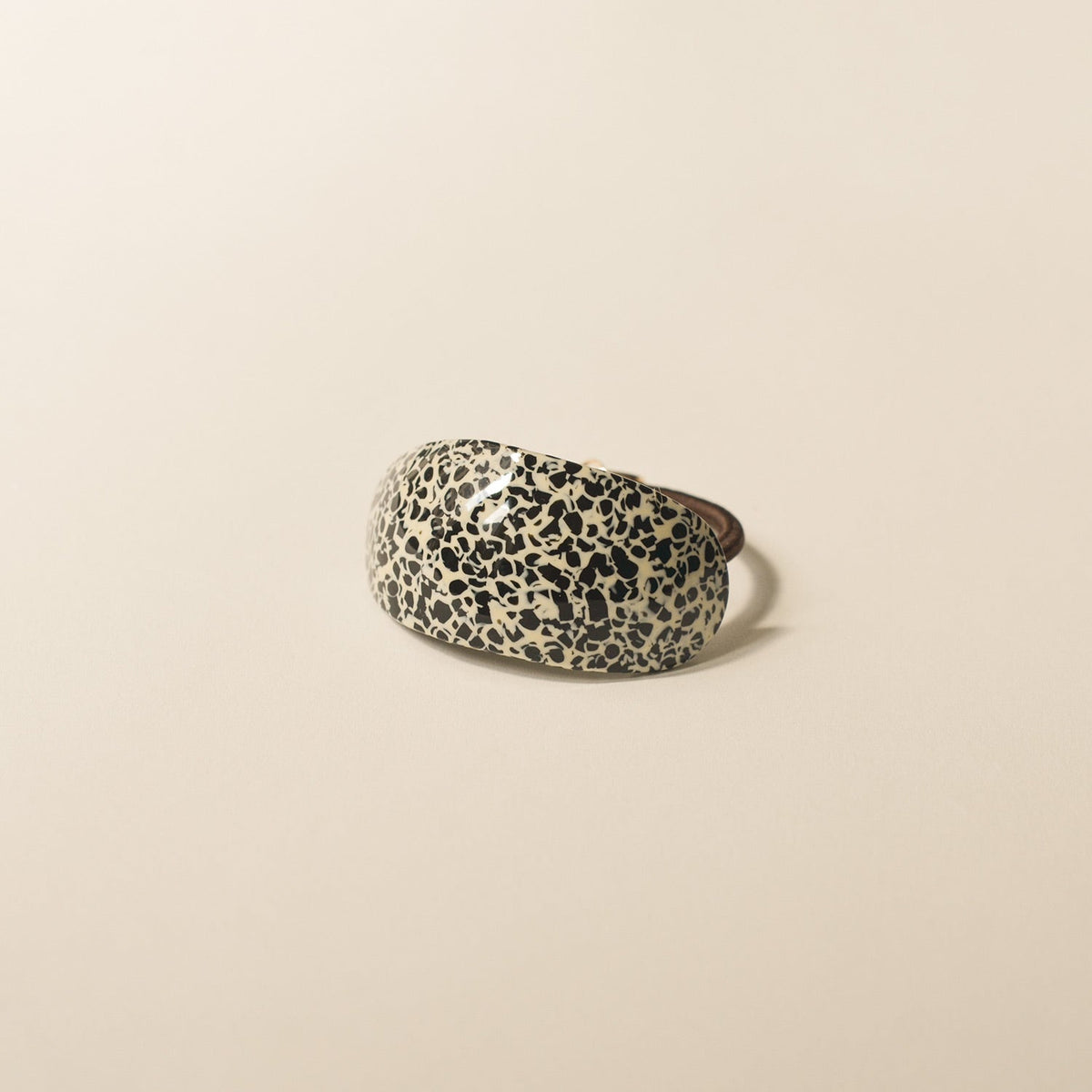 Curved Oval Resin Ponytail Hair Tie | Leopard Print