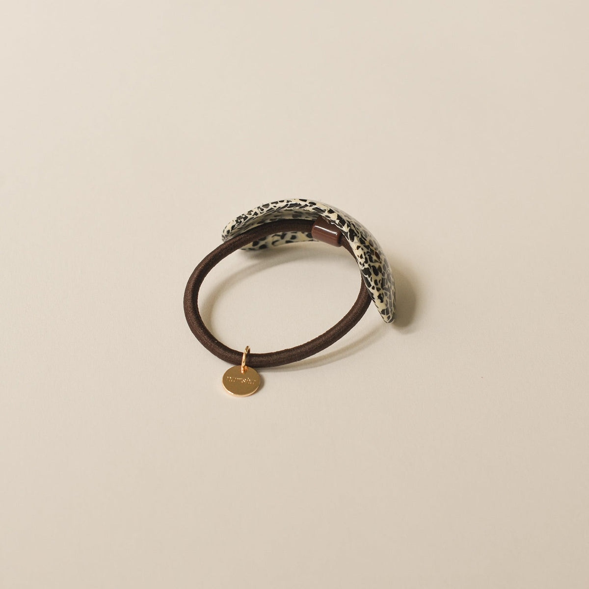 Curved Oval Resin Ponytail Hair Tie | Leopard Print