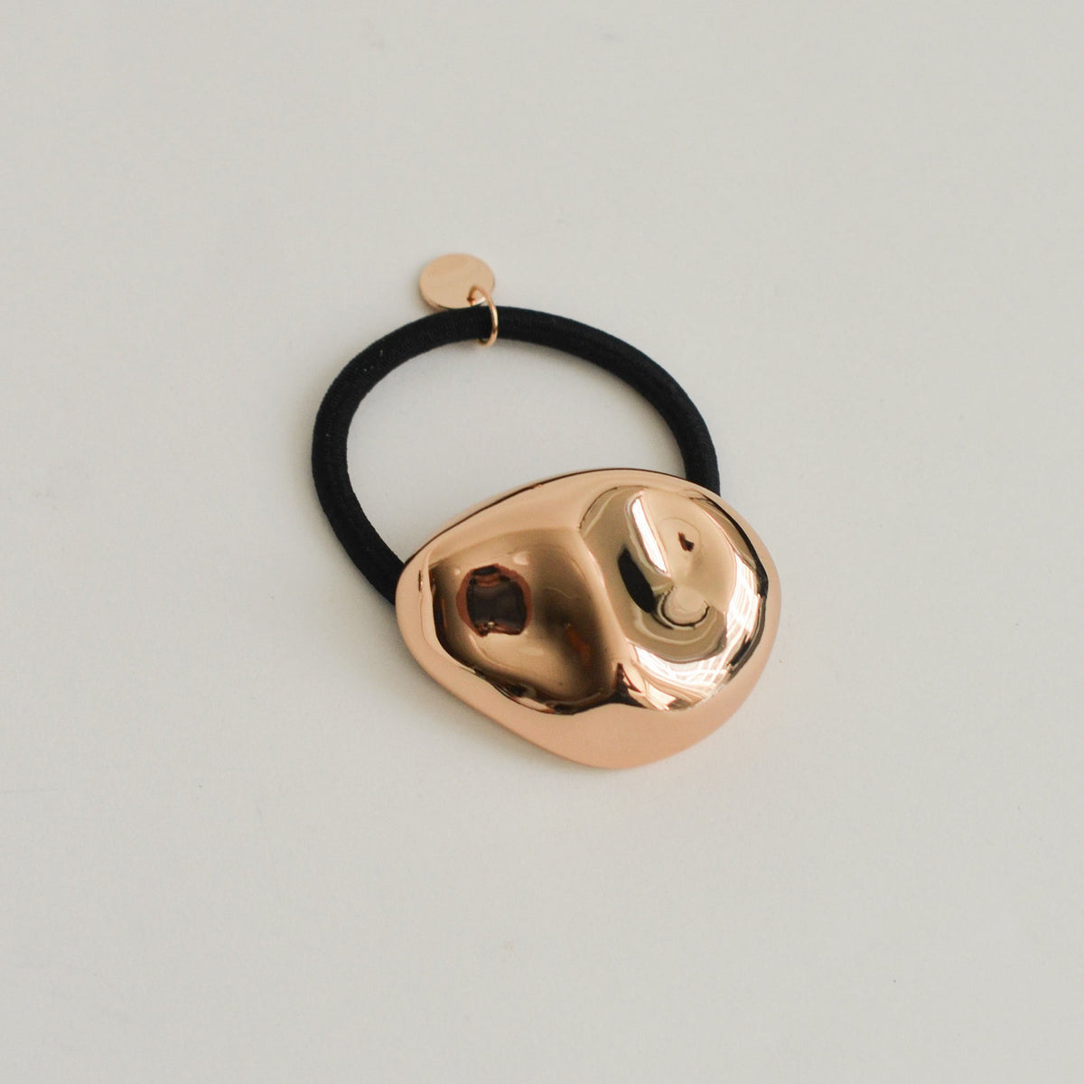 Large Pebble-Shaped Metal Hair Tie | Gold
