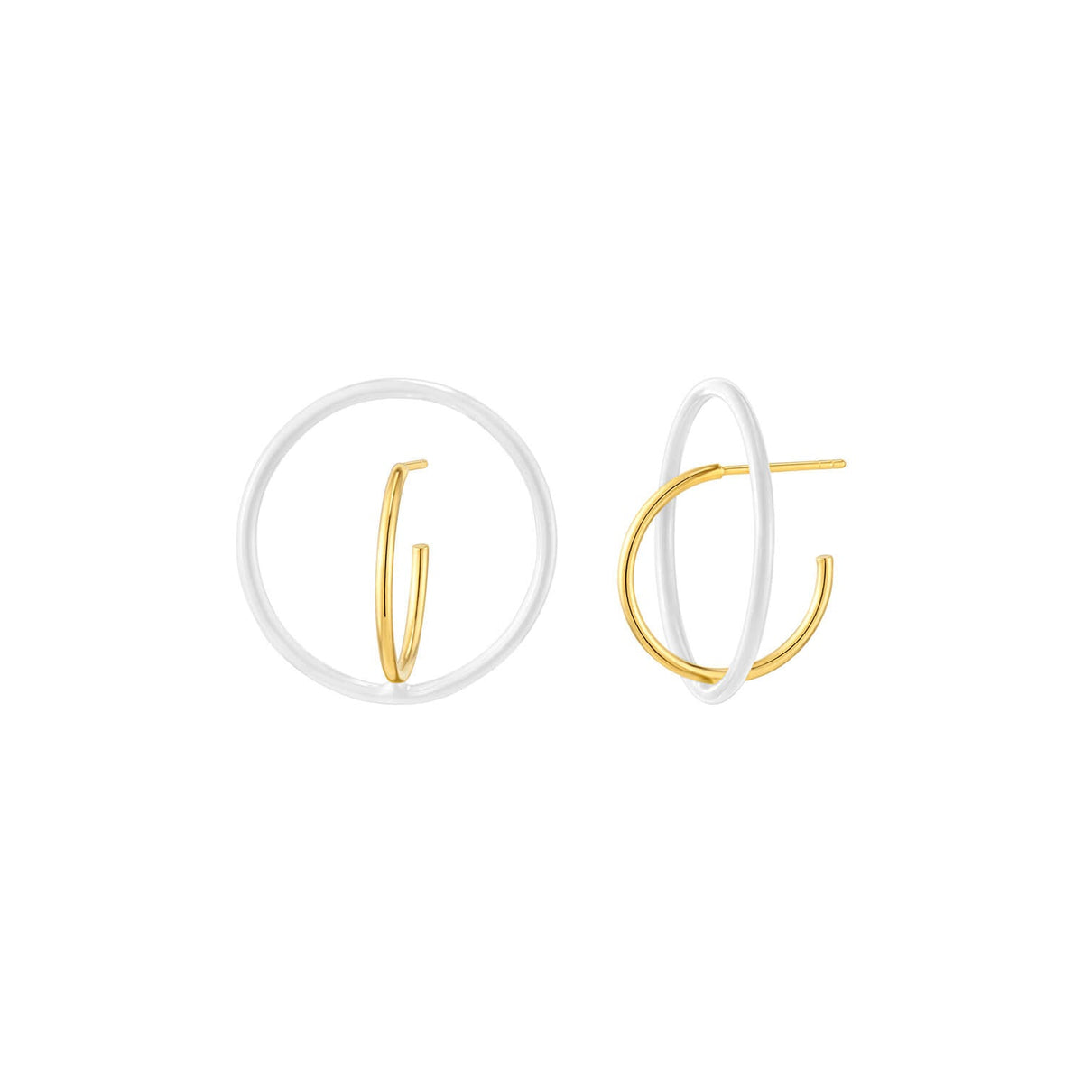 Floating Enamel Hoop Earrings
