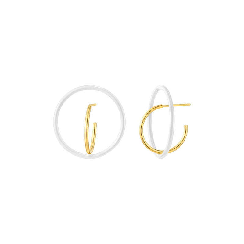 Floating Enamel Hoop Earrings