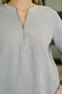 Early Day Quilted Half Zip Pullover - The GlamBox Jewels Boutique