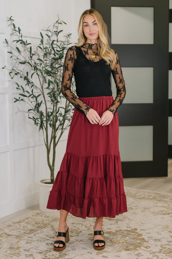 Easy Pick Tiered Maxi Skirt