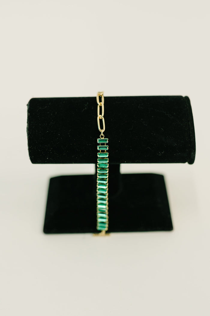 Esmeralda Toggle Bracelet in Green - The GlamBox Jewels Boutique