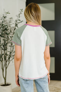 Suéter de punto acanalado con cable Everyday Envy en verde oliva claro