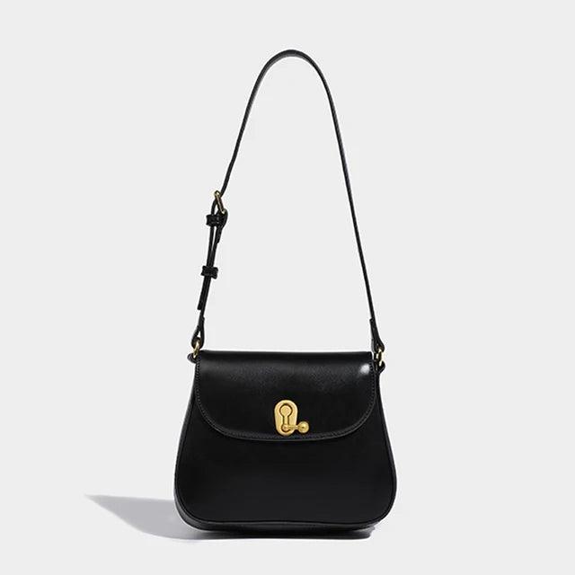 Luxury Retro Saddle Bag | Genuine Leather Brown Handbag