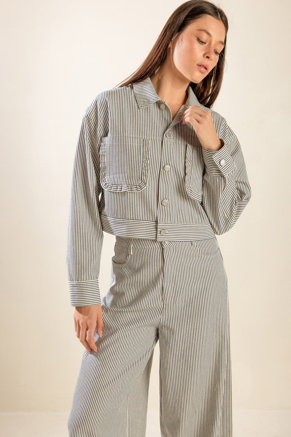 Sinceramente te amo chaqueta corta de sarga