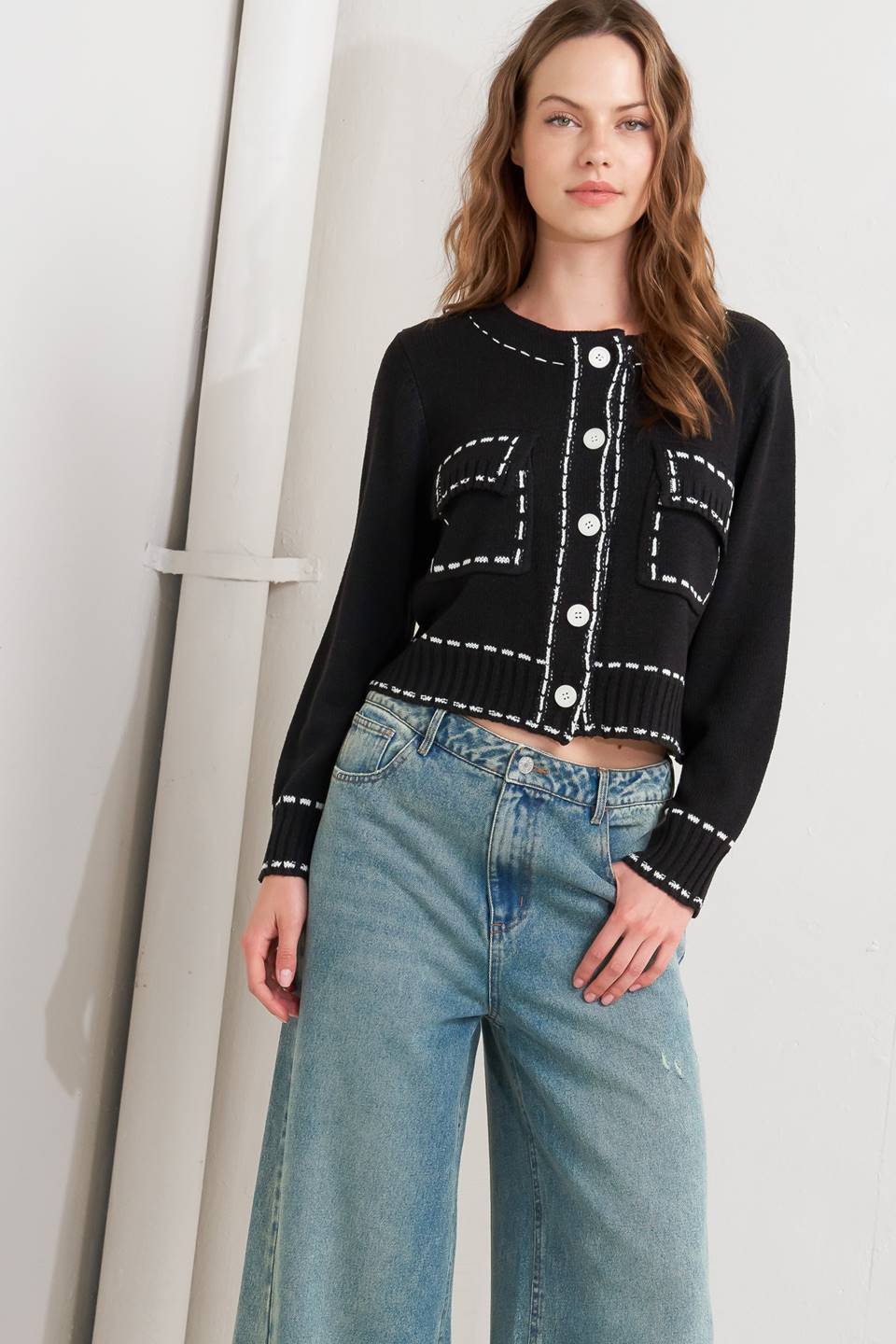 MONO FRAME SWEATER KNIT TOP